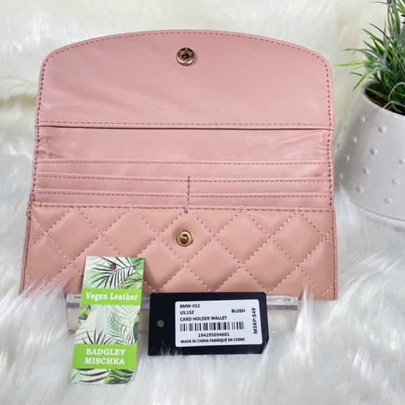 Badgley Mischka Blush Pink Card-Holder Wallet-New With Tags - Picture 6 of 7